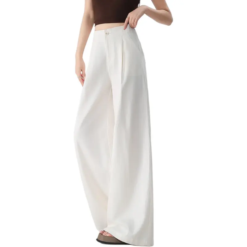 Tonlion Casual Pants Women's Beige Apricot-4