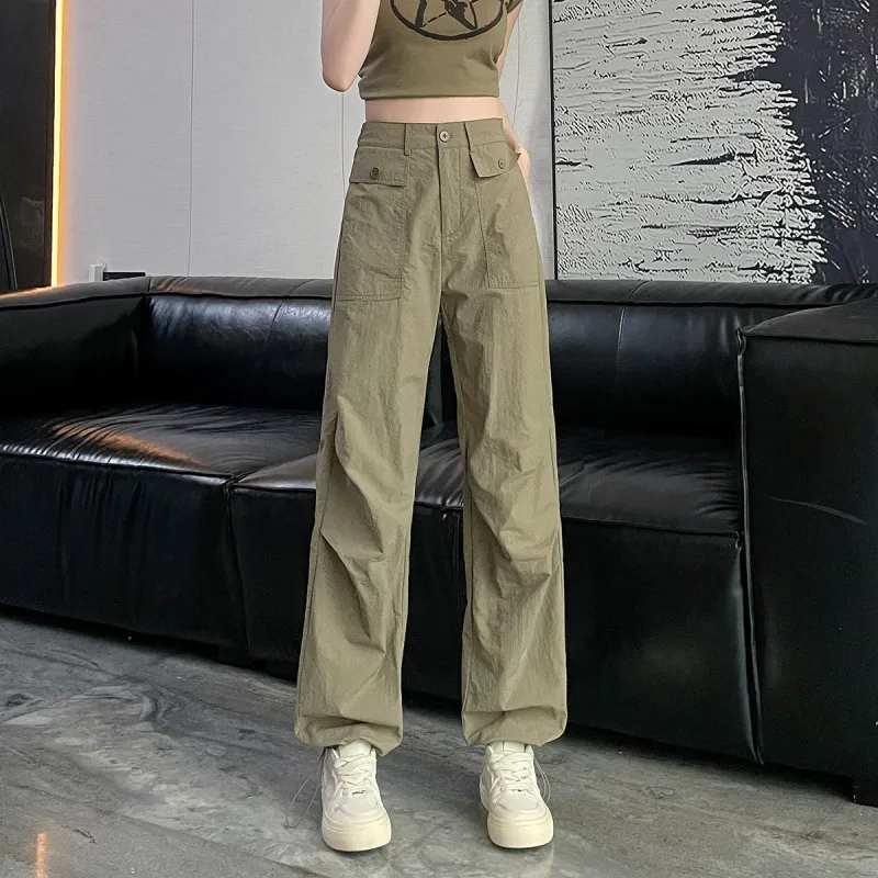 Tonlion Casual Pants Women's Light Army Green-6