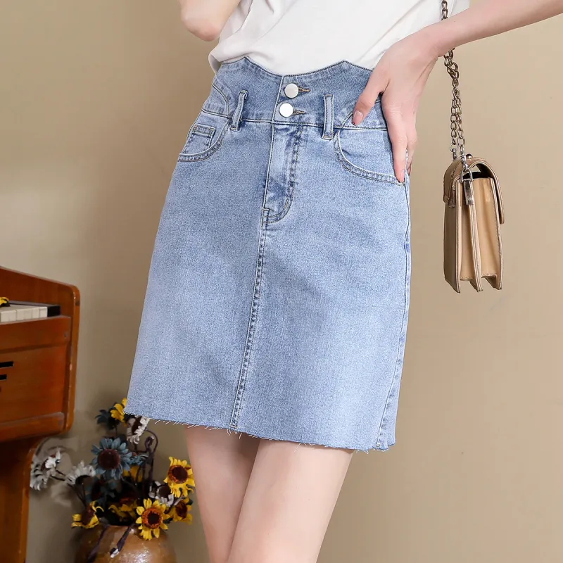 Tonlion Denim Short Skirts Women's-3