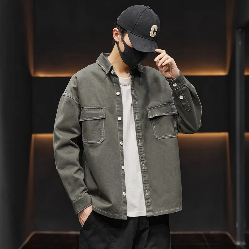 Tonlion Denim Jacket Unisex Dark Gray-5