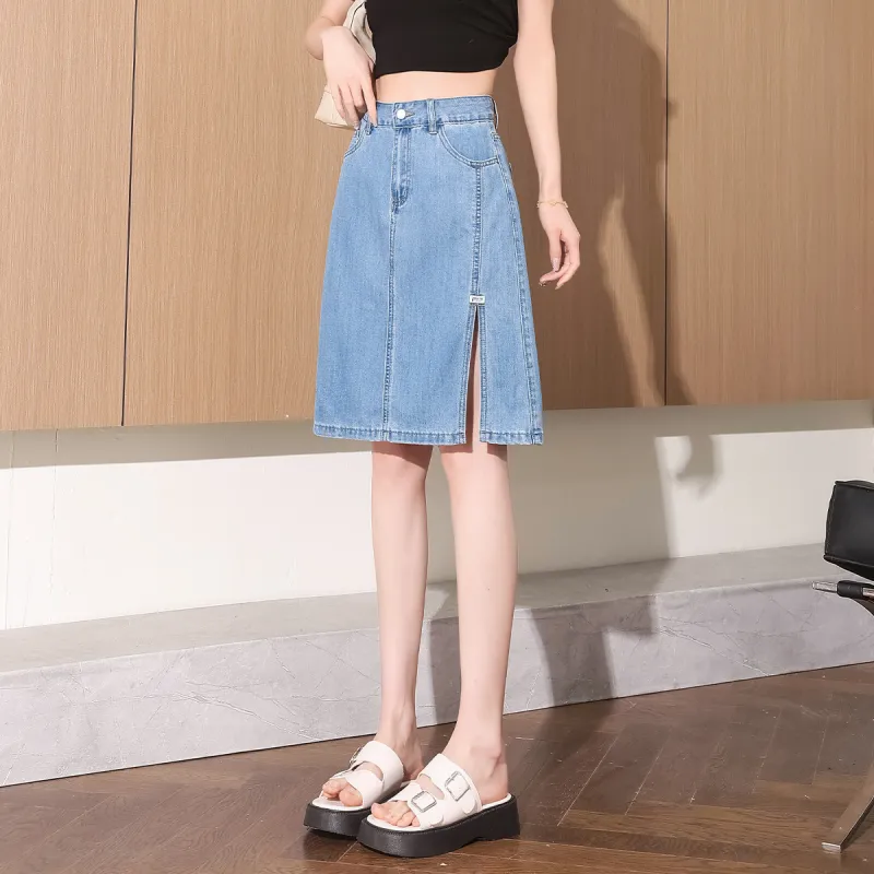 Tonlion Denim Short Skirts Women's-3