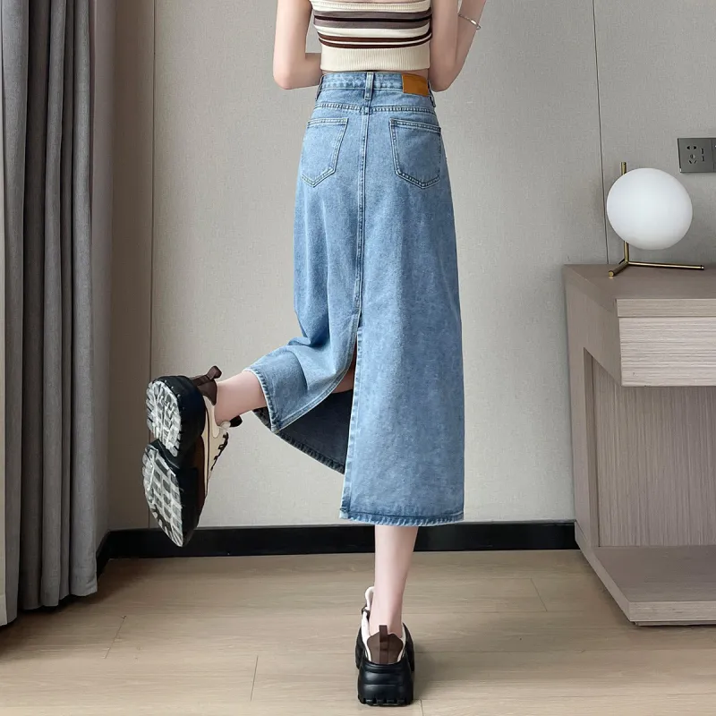 Tonlion Denim Long Skirt Women's-3