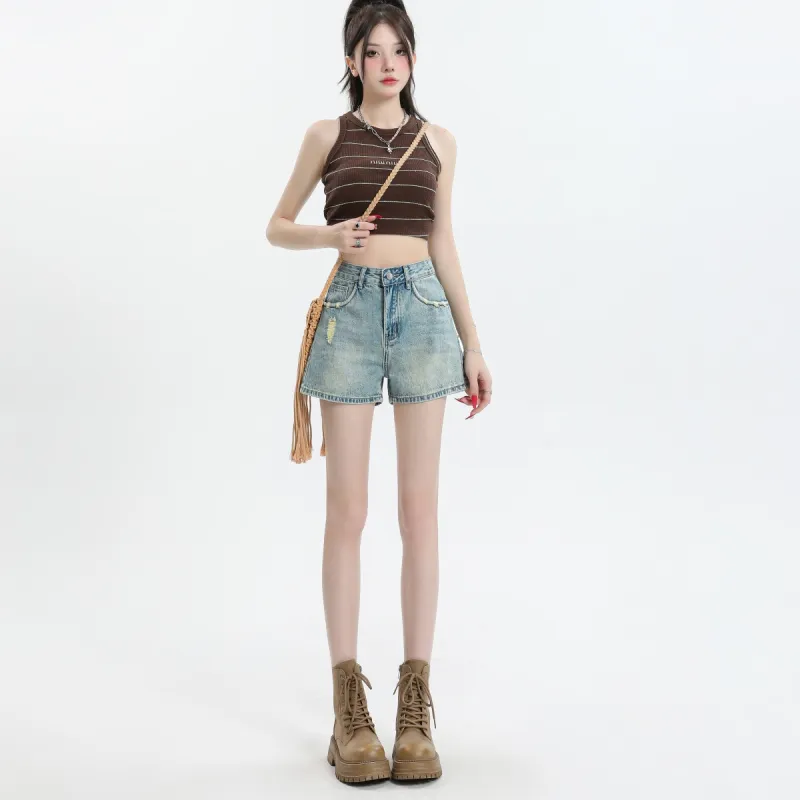 Tonlion Denim Shorts Women's Moonlight Blue-2