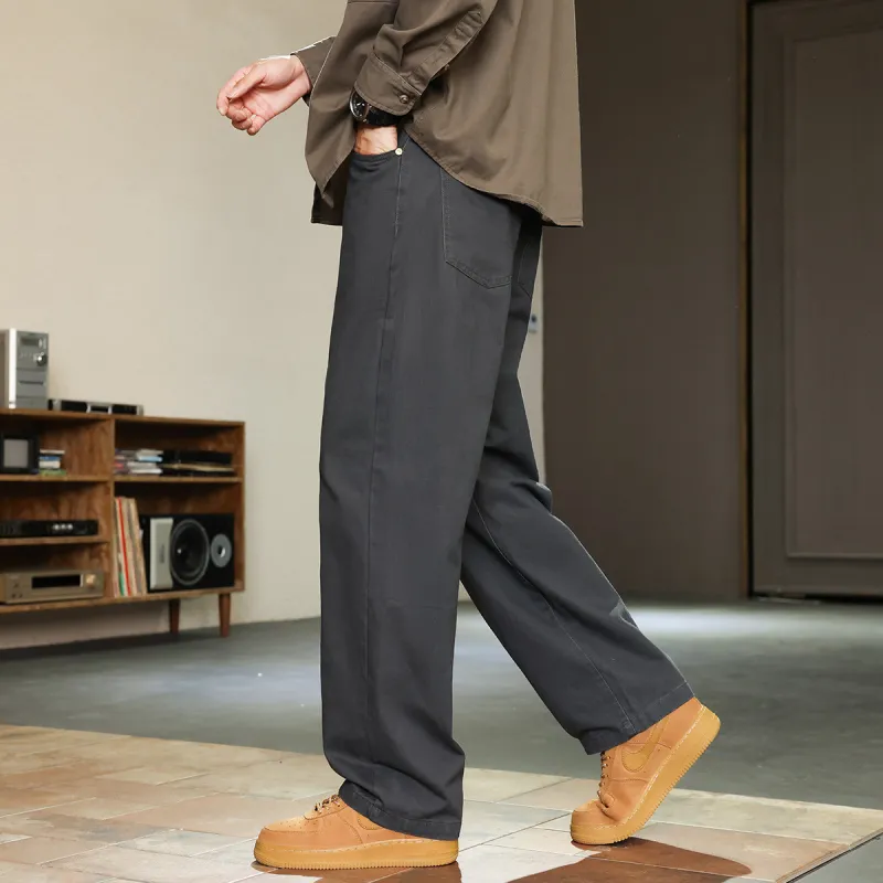 Tonlion Casual Pants Unisex Light Green Gray-4