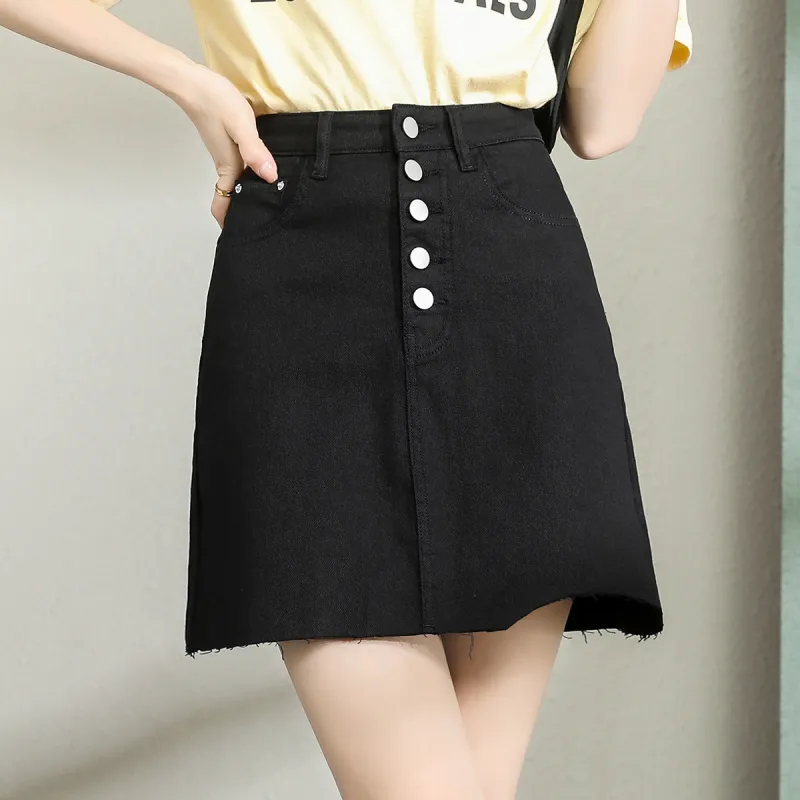 Tonlion Denim Short Skirts Women's-4