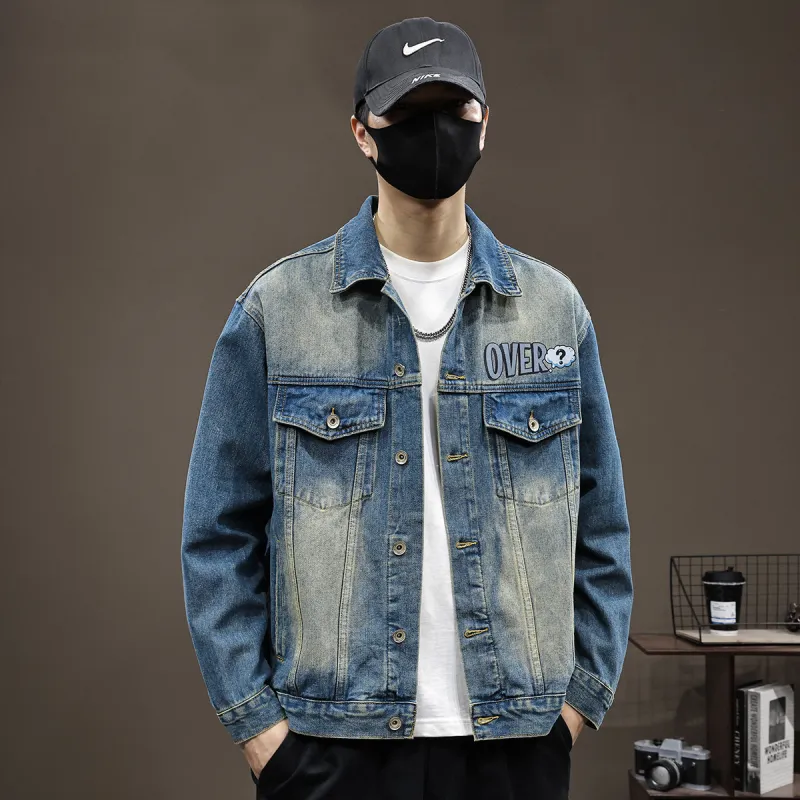 Tonlion Denim Jacket Unisex Vintage Blue-4