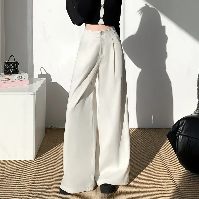 Tonlion Casual Pants Women's Beige Apricot-7