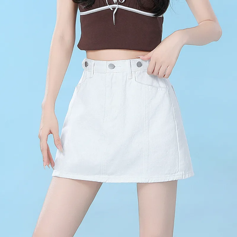 Tonlion Denim Short Skirts Women's-3