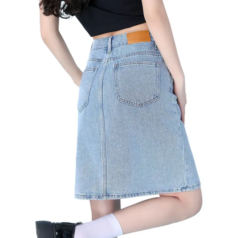 Tonlion Denim Short Skirts Women's-1