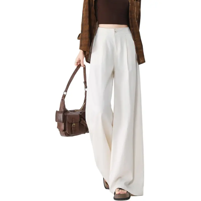 Tonlion Casual Pants Women's Beige Apricot-3