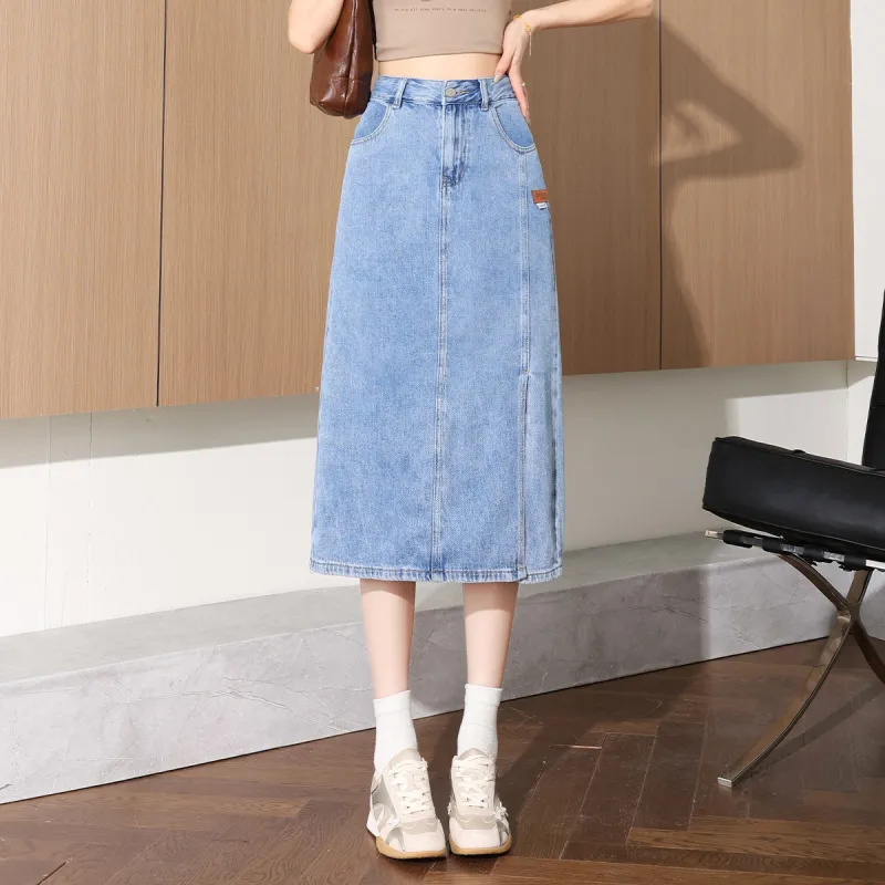 Tonlion Denim Long Skirt Women's-2