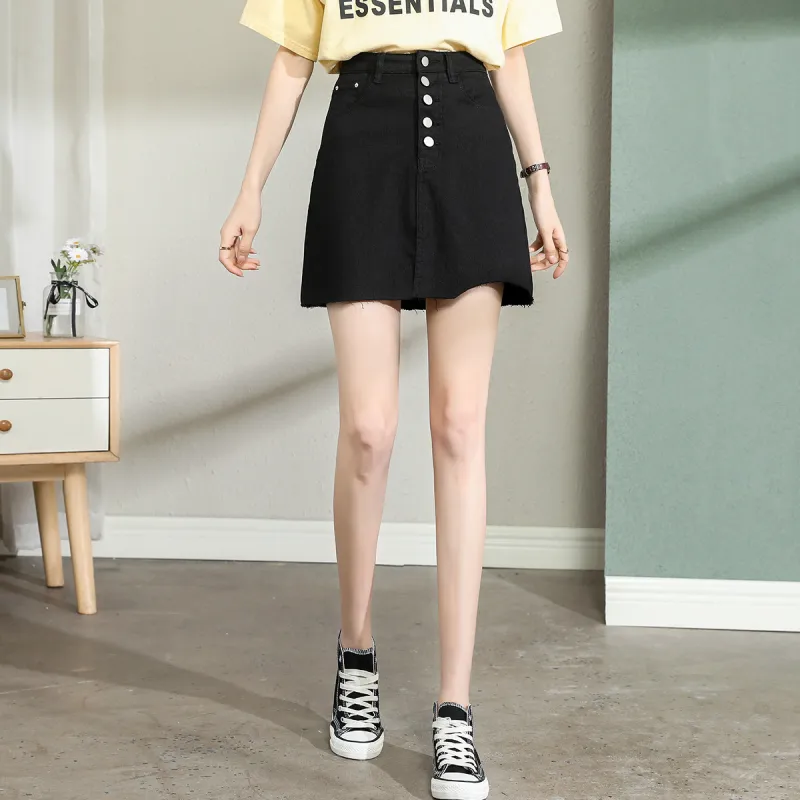 Tonlion Denim Short Skirts Women's-6