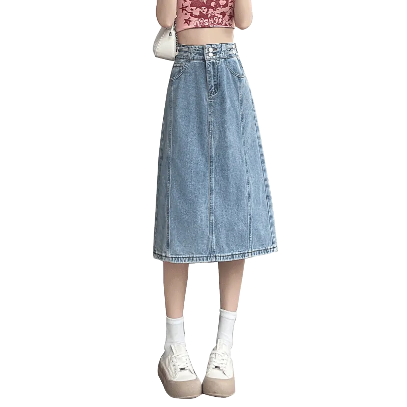 Tonlion Denim Long Skirt Women's-4