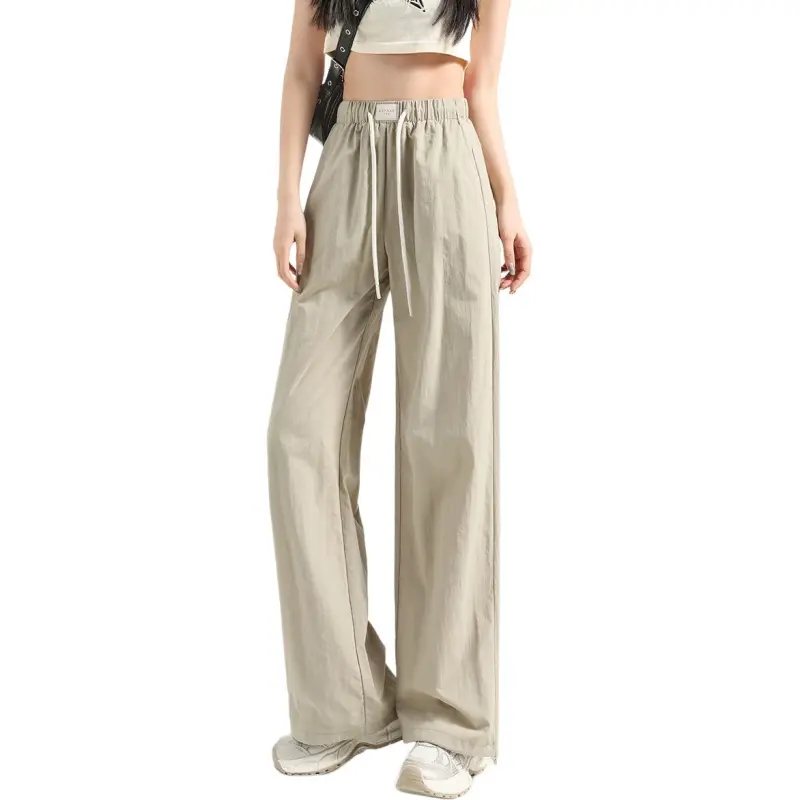 Tonlion Casual Pants Women's Gray Pea Green-5