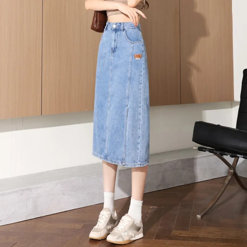 Tonlion Denim Long Skirt Women's-5