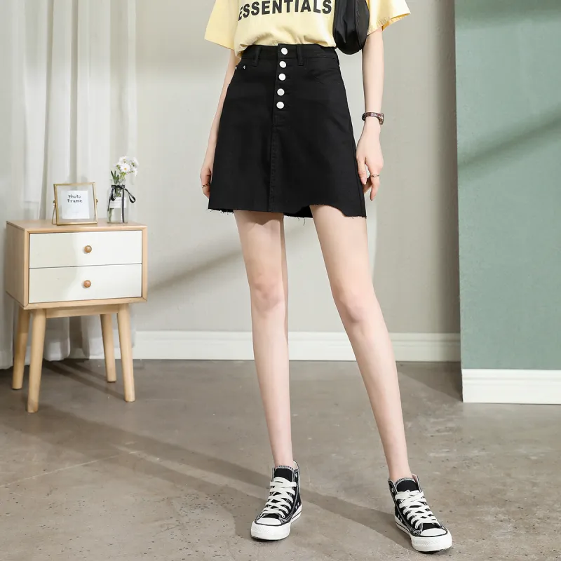 Tonlion Denim Short Skirts Women's-2