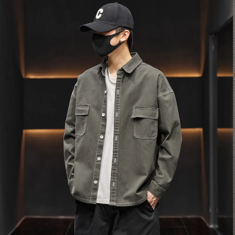 Tonlion Denim Jacket Unisex Dark Gray-4