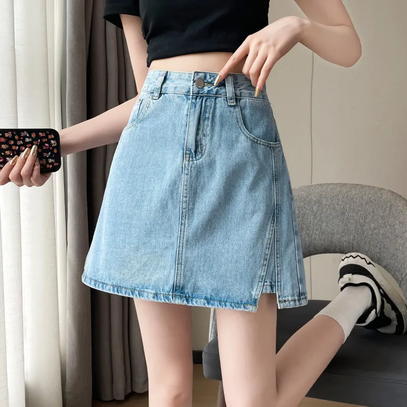Tonlion Denim Short Skirts Women's-3