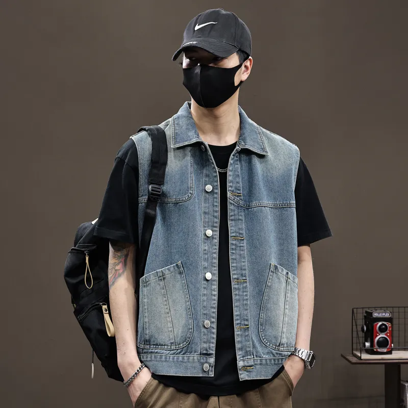 Tonlion Vest Unisex Vintage Blue-2