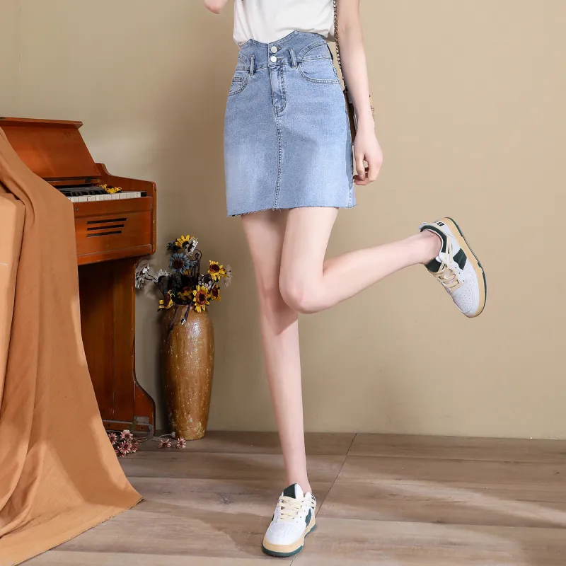 Tonlion Denim Short Skirts Women's-2