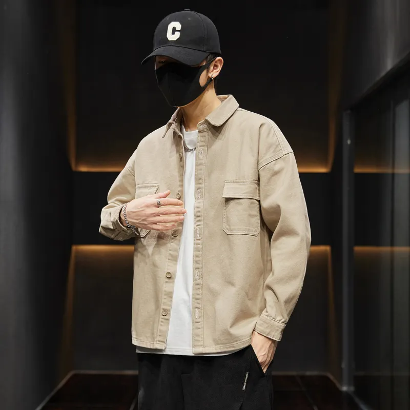 Tonlion Denim Jacket Unisex Khaki-3