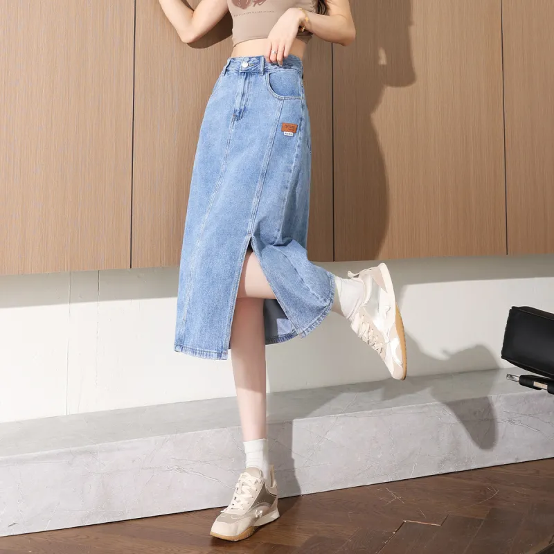 Tonlion Denim Long Skirt Women's-4