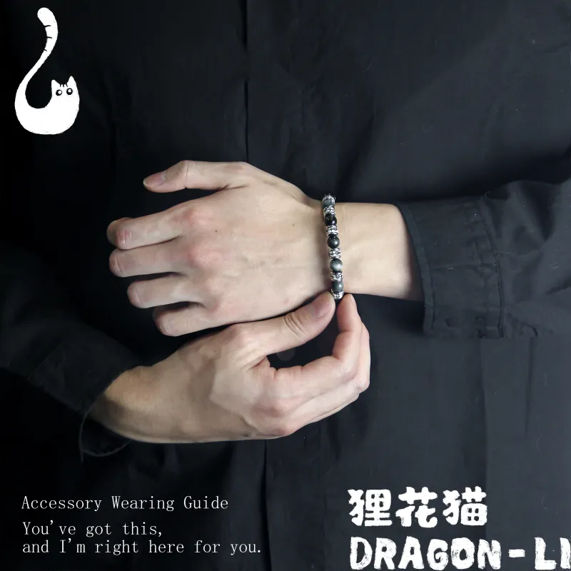 DRAGON LI Hawk's Eye Stone Bracelets Unisex-1