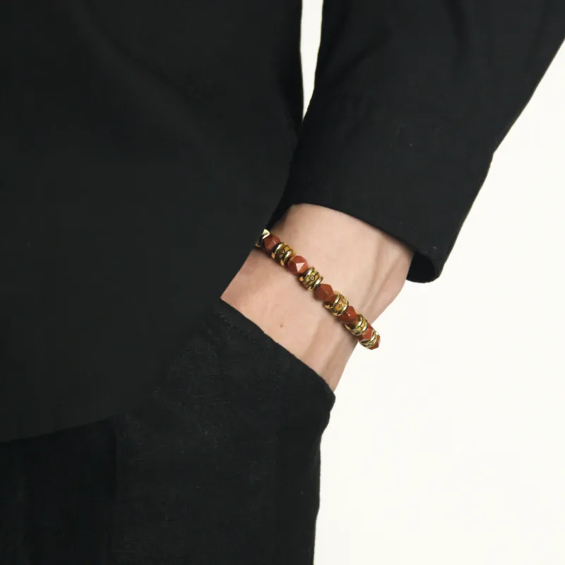DRAGON LI Red Stone Bracelets Unisex-1