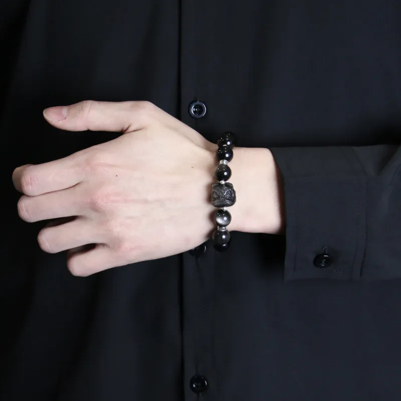 DRAGON LI Obsidian Jade Bracelets Unisex-6