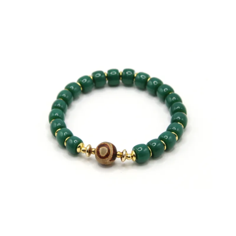 DRAGON LI Colored Glaze Jade Bracelets Unisex-1