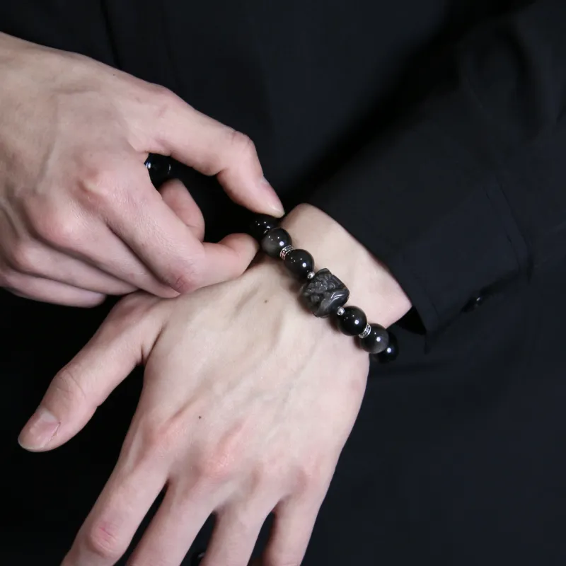 DRAGON LI Obsidian Jade Bracelets Unisex-2