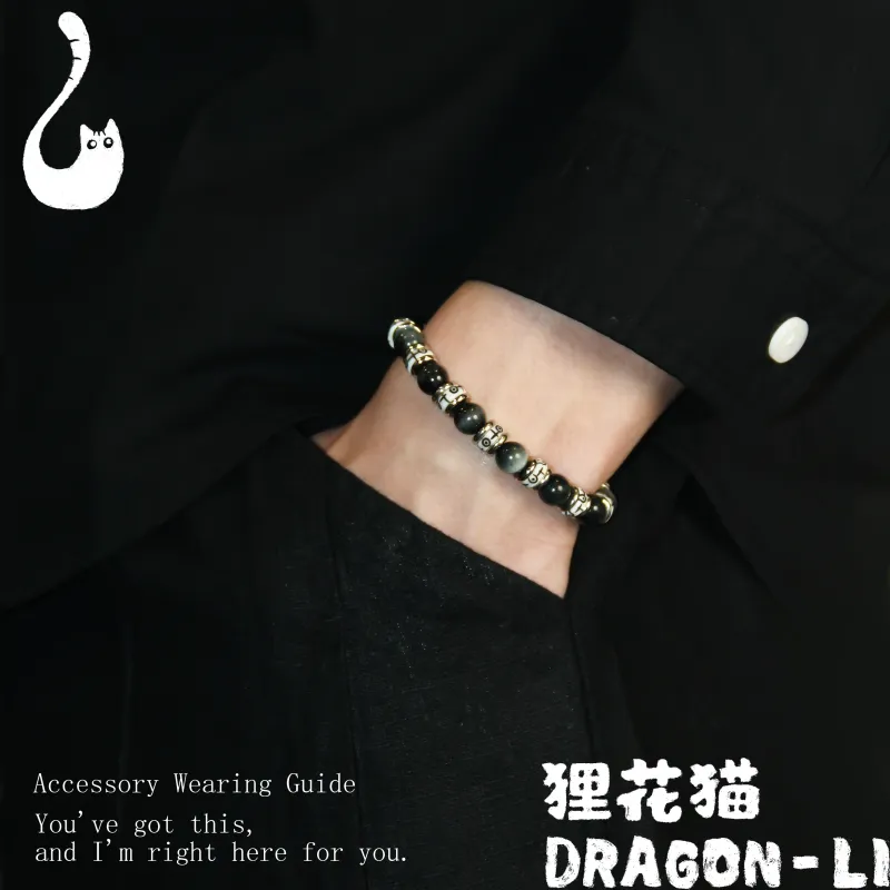 DRAGON LI Hawk's Eye Stone Bracelets Unisex-2