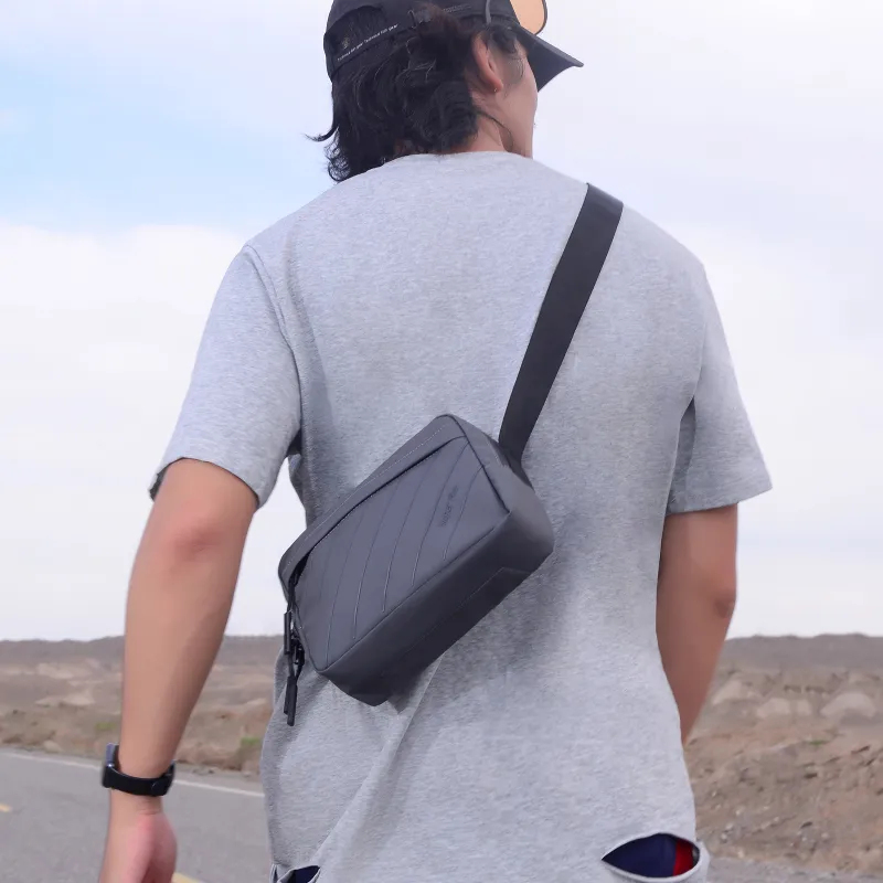 Super Five Polyester Shoulder Bag Crossbody Bag Unisex Black/Gray/Ecru/Blue-12