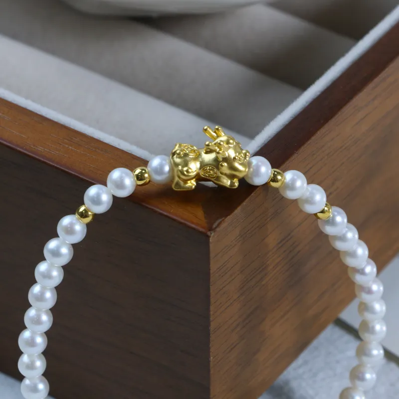 JINYUYIPIN Pearl Stretch Beaded Bracelet Women's-3