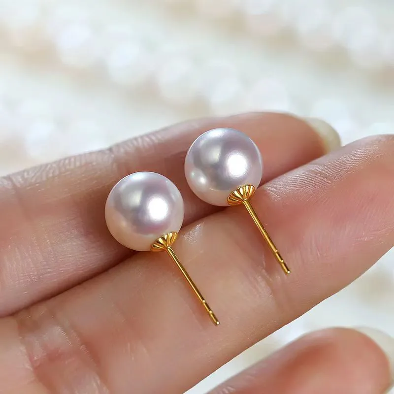 JINYUYIPIN Freshwater Pearl Stud Earrings Women's-2