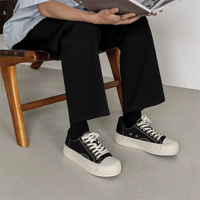 Medd Slip Resistant Low Top Canvas Shoes Men's Black-2
