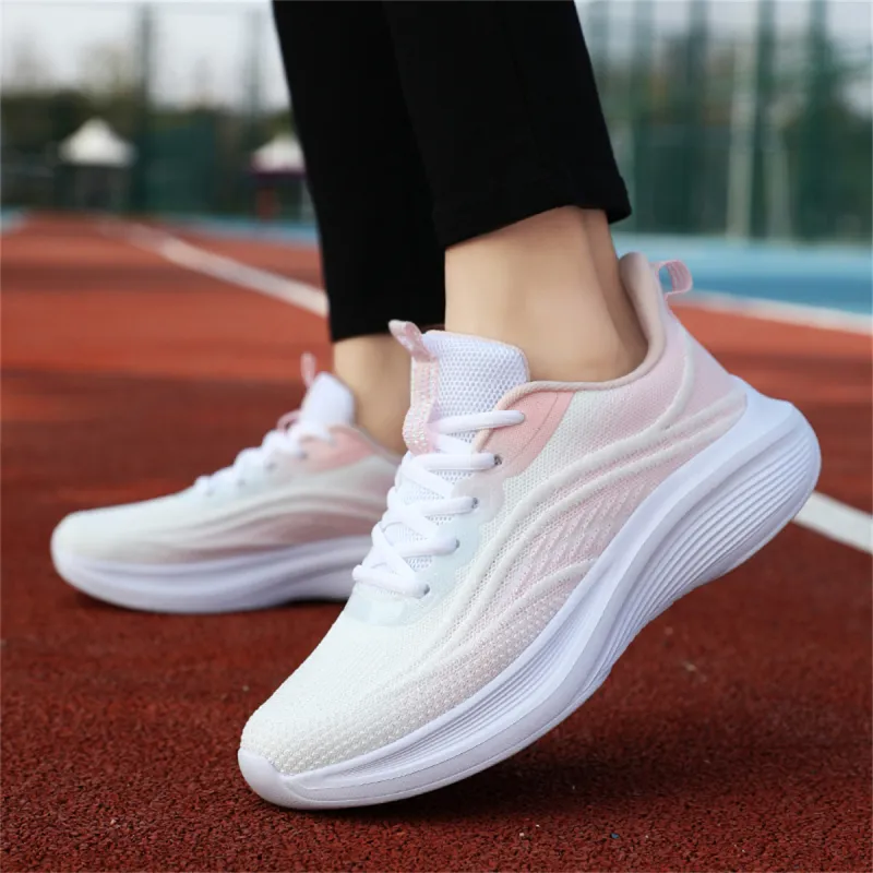 Medd Running Shoes Women's White Pink-3
