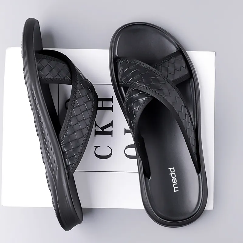 Medd Slip Resistant Abrasion Resistant Slide Slippers Men's-2