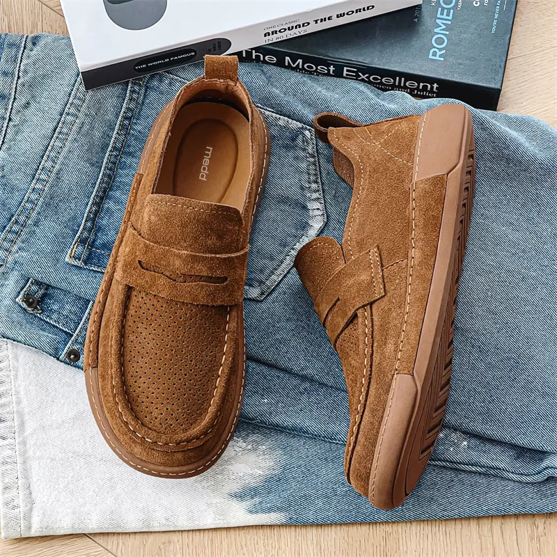 Medd Men's Casual Shoes Men Low Top Yellow/Brown-5