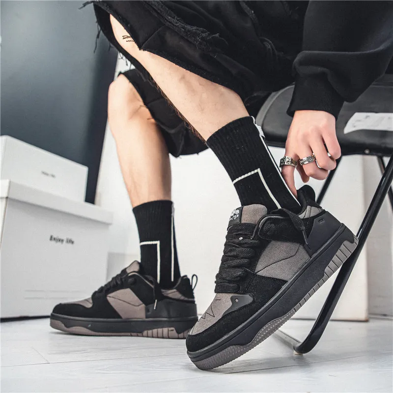 Medd Skateboard Shoes Men Low Top Black Green-3