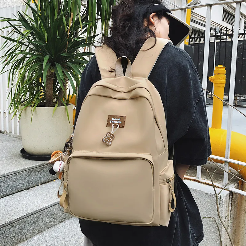 LUVISTRUE Nylon Backpack Unisex White/Black/Khaki/Peacock Blue-16
