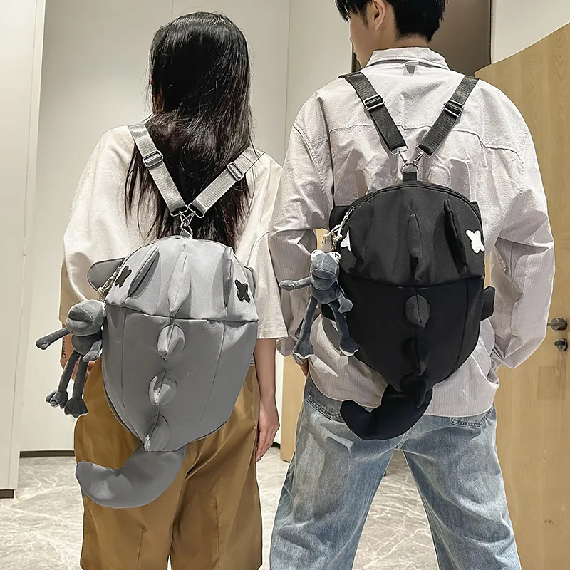 LUVISTRUE Nylon Backpack Unisex White/Gray/Black-20