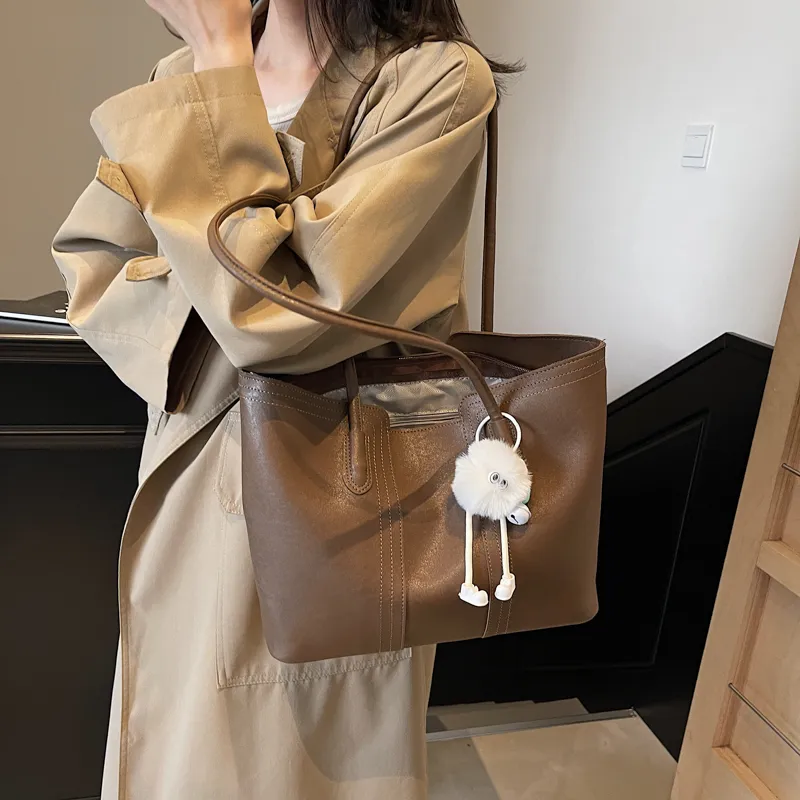 LUVISTRUE PU Tote Bag, Shopping Bag, Handbag, Shoulder Bag Regular Women's Khaki/Black/Coffee/Ecru-3