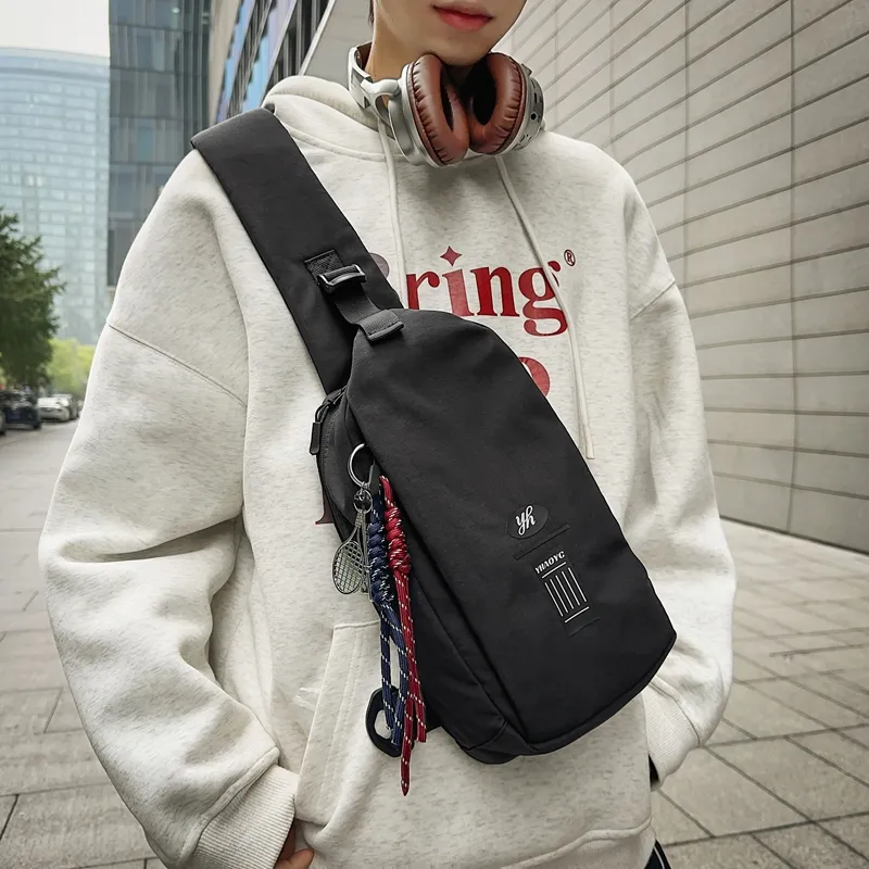 LUVISTRUE Nylon Sling Bag Regular Unisex Ecru Black/Pink/Red/Light Blue-3