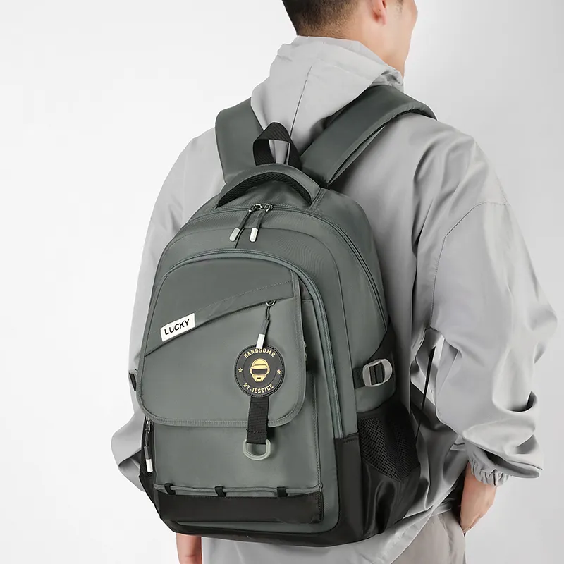 LUVISTRUE Nylon Backpack And Laptop Bag Regular Men's Dark Gray/Light Gray/White/Dark Blue/Khaki-2