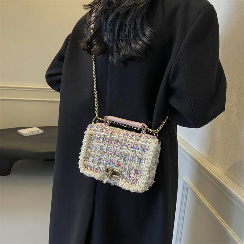 LUVISTRUE Fabric Shoulder Bag Crossbody Bag Handbag Regular Women's Ecru/Pink/Black-18