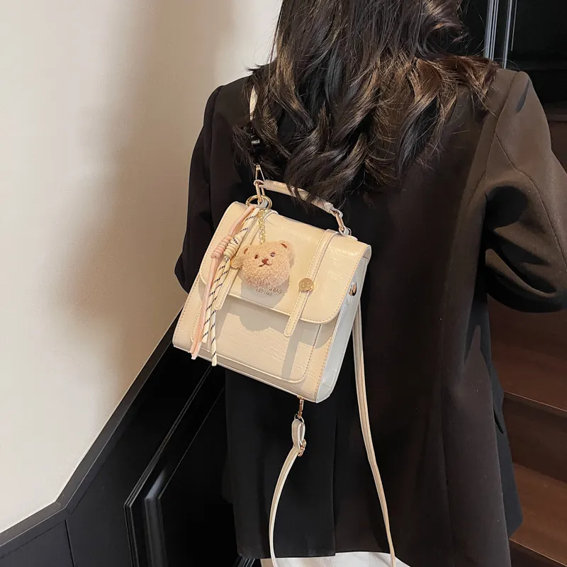 LUVISTRUE PU Backpack Crossbody Bag Regular Women's Blue/Ecru/Black/Pink-4