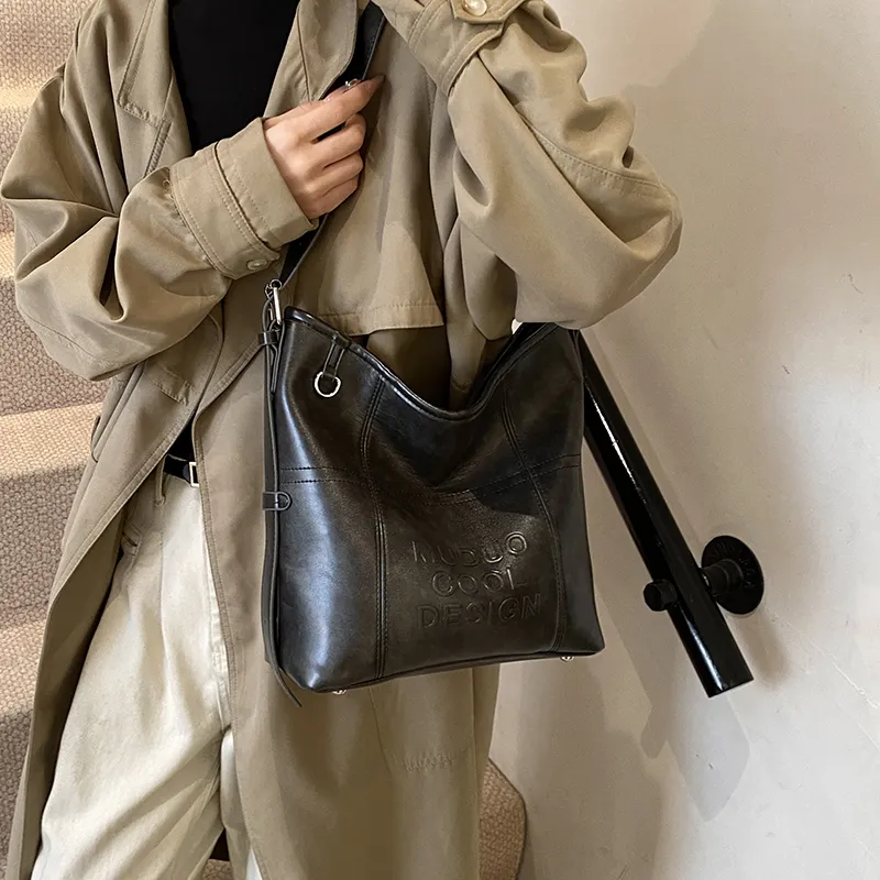 LUVISTRUE Pu Shoulder Bag Tote Crossbody Bag Medium Size Women's Coffee/White Red/Black-18