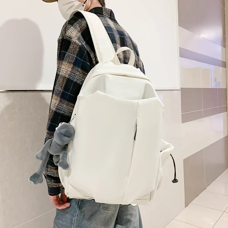 LUVISTRUE Nylon Backpack Regular Unisex Gray/Black/Burgundy/Ecru-25