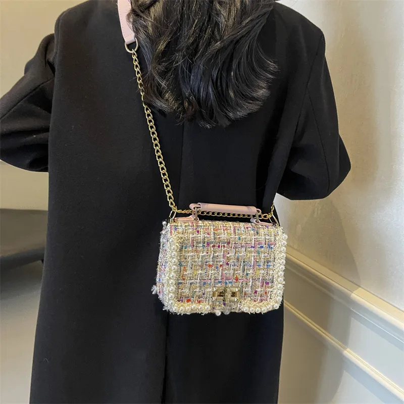 LUVISTRUE Fabric Shoulder Bag Crossbody Bag Handbag Regular Women's Ecru/Pink/Black-19
